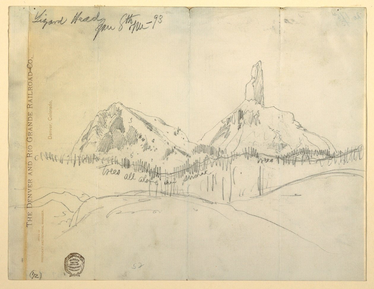 Çizim, Kertenkele Kafası, Colorado by Thomas Moran