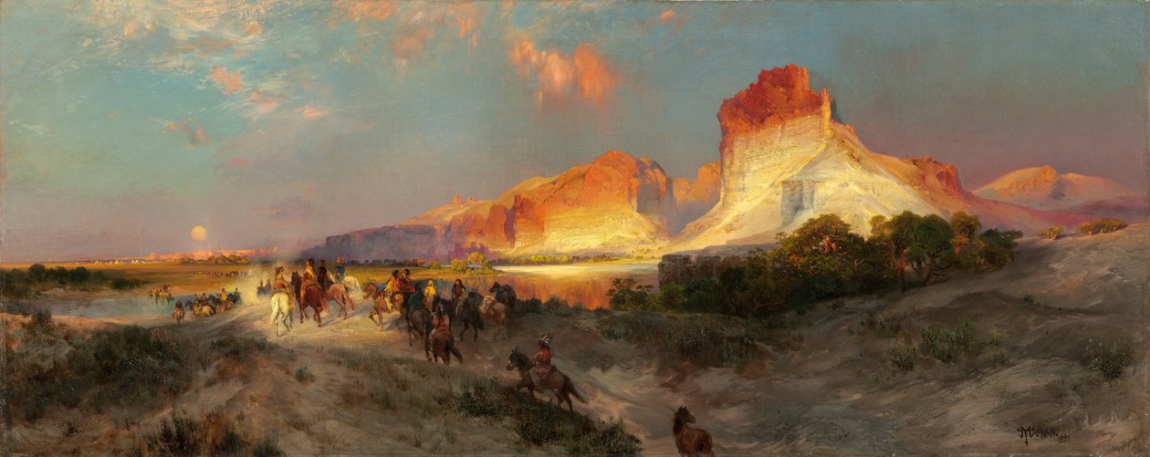 Green River Kayalıkları, Wyoming, 1881. by Thomas Moran