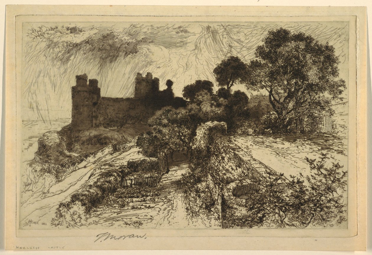Harlech Kalesi, Kuzey Galler by Thomas Moran