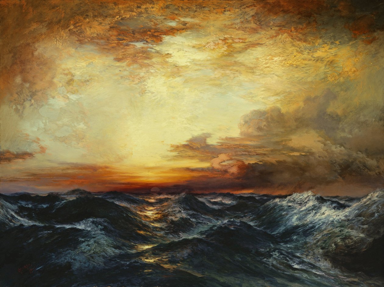 Pasifik Gün Batımı, 1907 by Thomas Moran