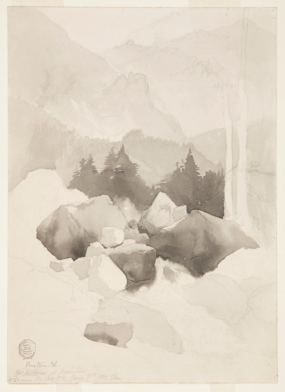 Ruxton, Colorado'da Çalışma by Thomas Moran
