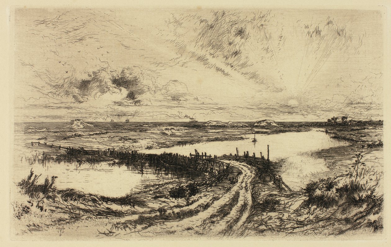 Gündoğumu—Gölet, East Hampton by Thomas Moran