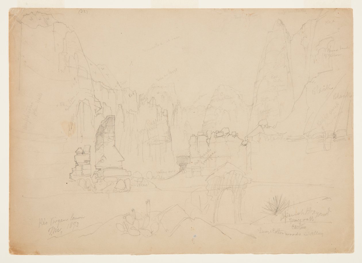 Rio Virgin Kanyonu, Güney Utah by Thomas Moran