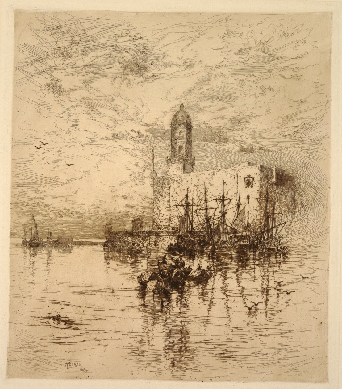 San Juan de Ulloa Kalesi, Vera Cruz, Meksika by Thomas Moran