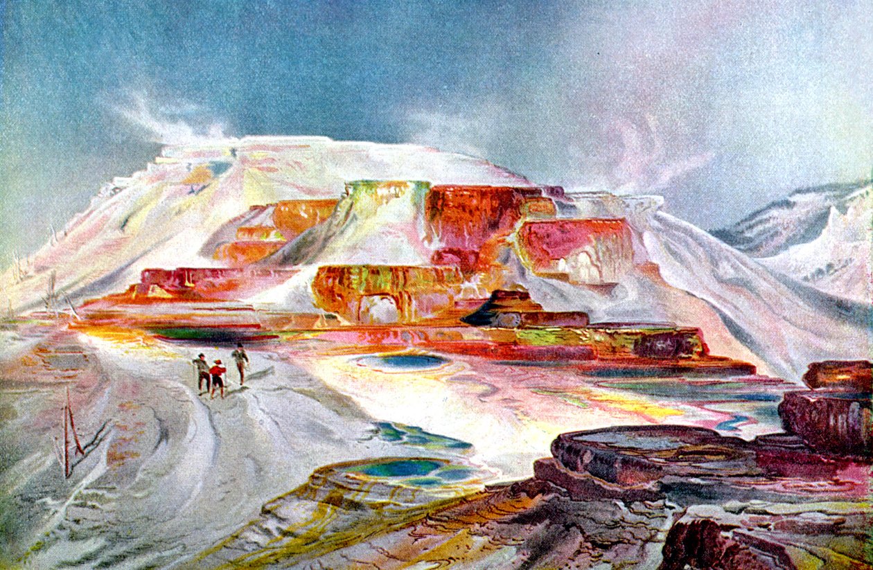 Mamut Kaplıcaları, 1880 dolayları (gravür) by Thomas Moran