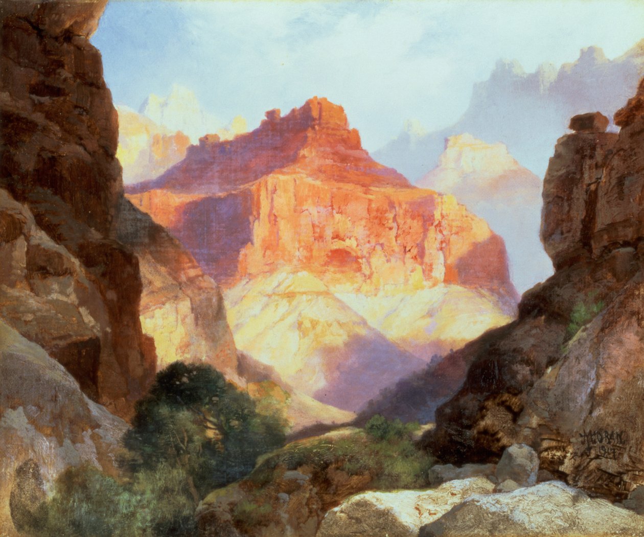 Kızıl Duvarın Altında, Arizona Büyük Kanyonu, 1917 by Thomas Moran