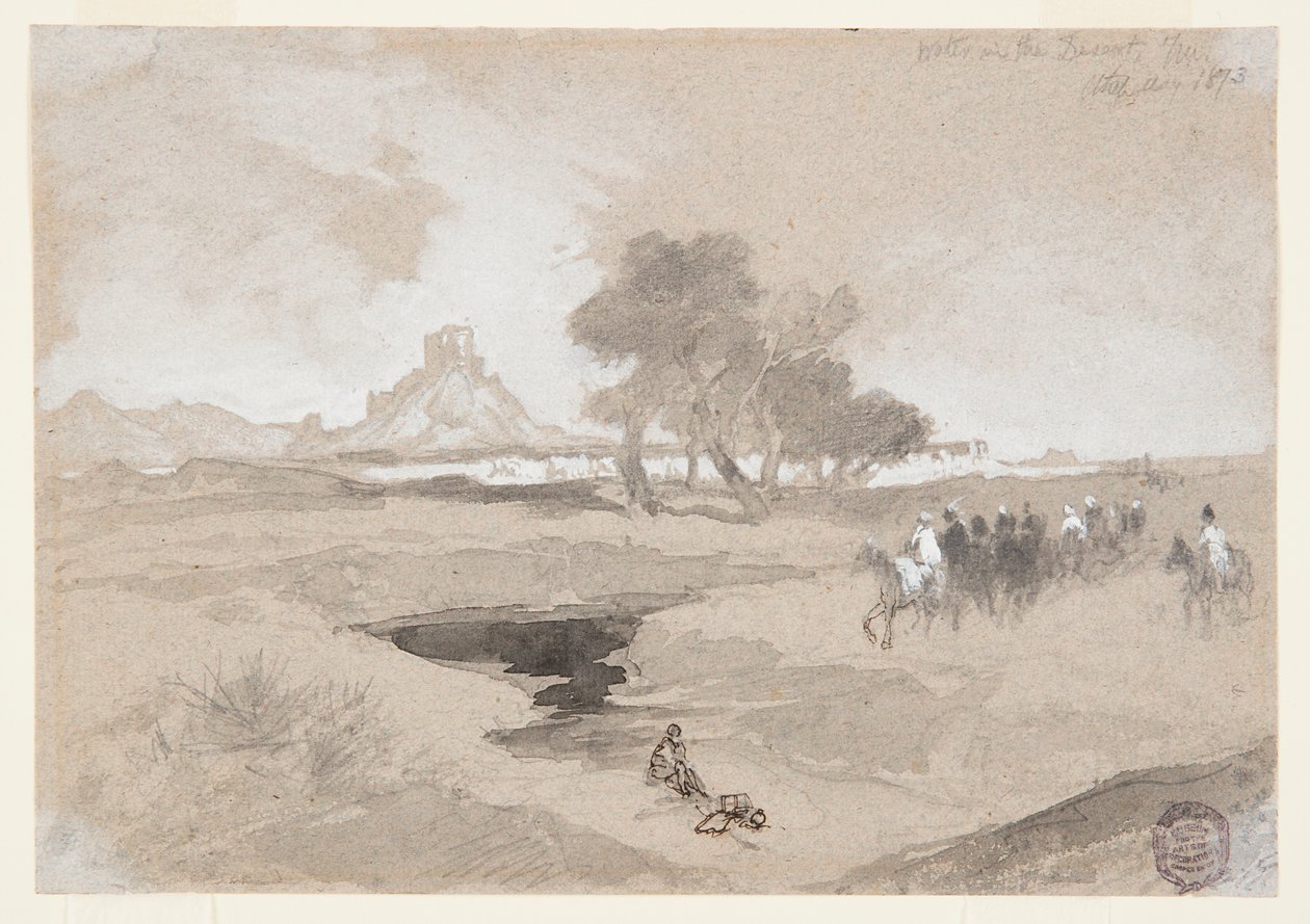Çölde su birikintisi, Utah by Thomas Moran