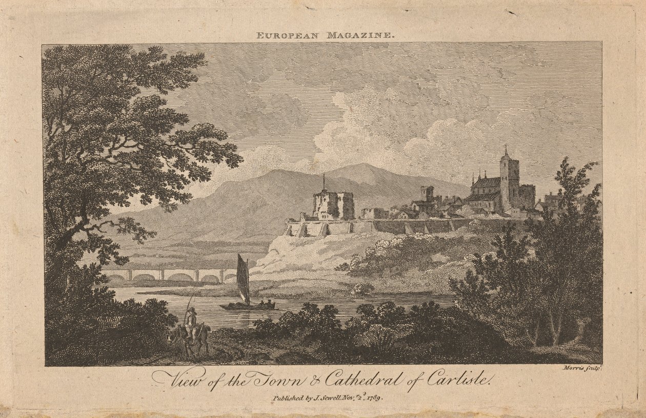 Kasaba ve Carlisle Katedrali'nin görünümü by Thomas Morris