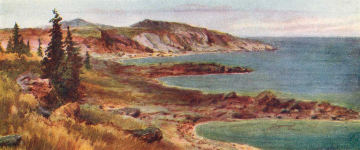 Kuzey Kıyısı, Superior Gölü (renkli lito) by Thomas Mower Martin