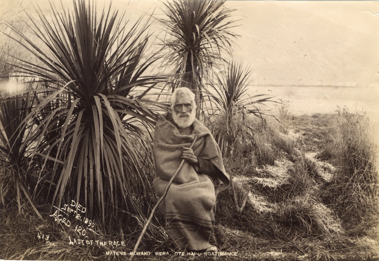Yarışın sonuncusu, Matene Korako Wera. Ote Hapu Ngatimamoe, 1895 dolayları (albümleri yazdır) by Thomas Muir
