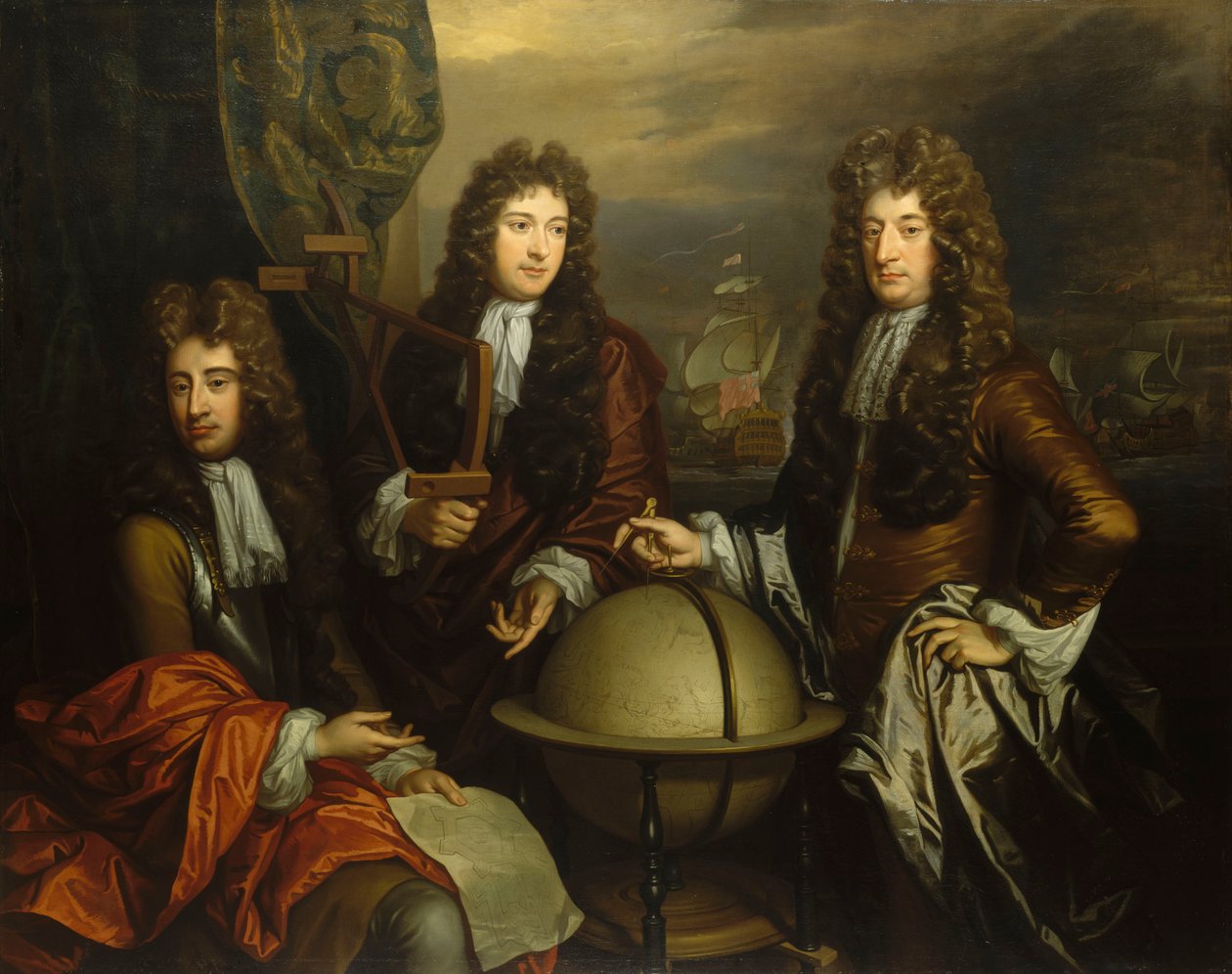John Benbow (1653-1702), Sir Ralph Delavalle (1645-1707 civarı) ve Thomas Phillips (1635-1693 civarı) by Thomas Murray