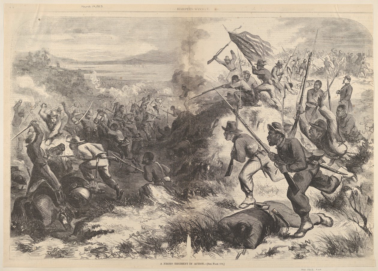 Harpers Weekly'den Eylemde Siyah Bir Alay, 14 Mart 1863. by Thomas Nast