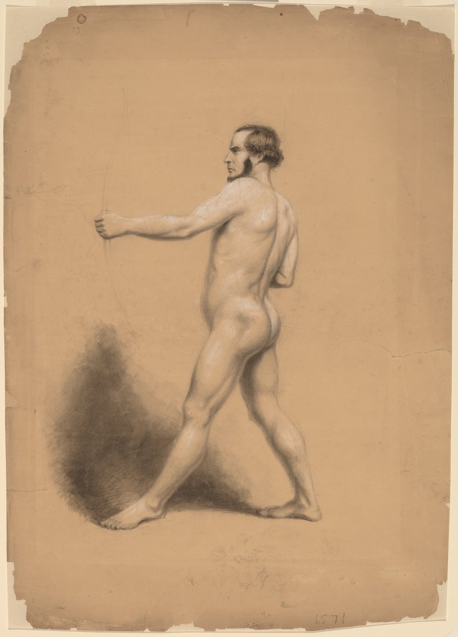okçu, çıplak çalışma by Thomas Nast