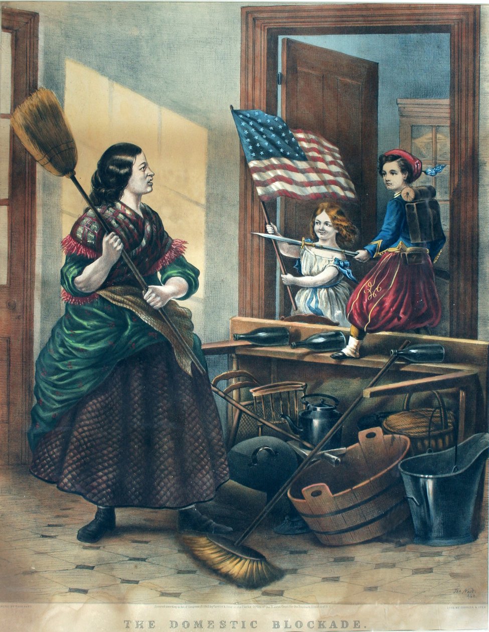 Yurtiçi Abluka, Birlik ablukası üzerine hiciv baskısı by Thomas Nast
