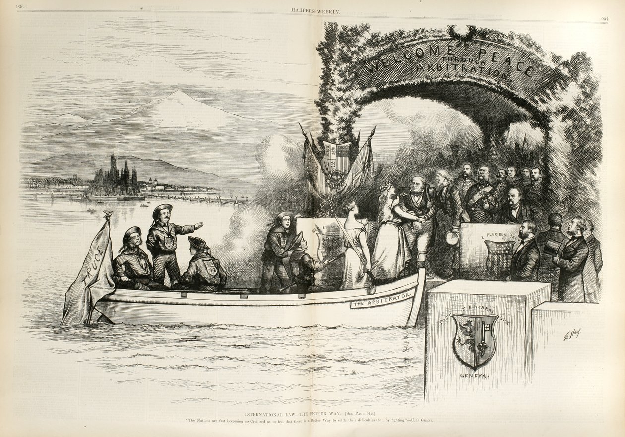 Uluslararası Hukuk - Daha İyi Yol..., 1874 (ahşap gravür) by Thomas Nast