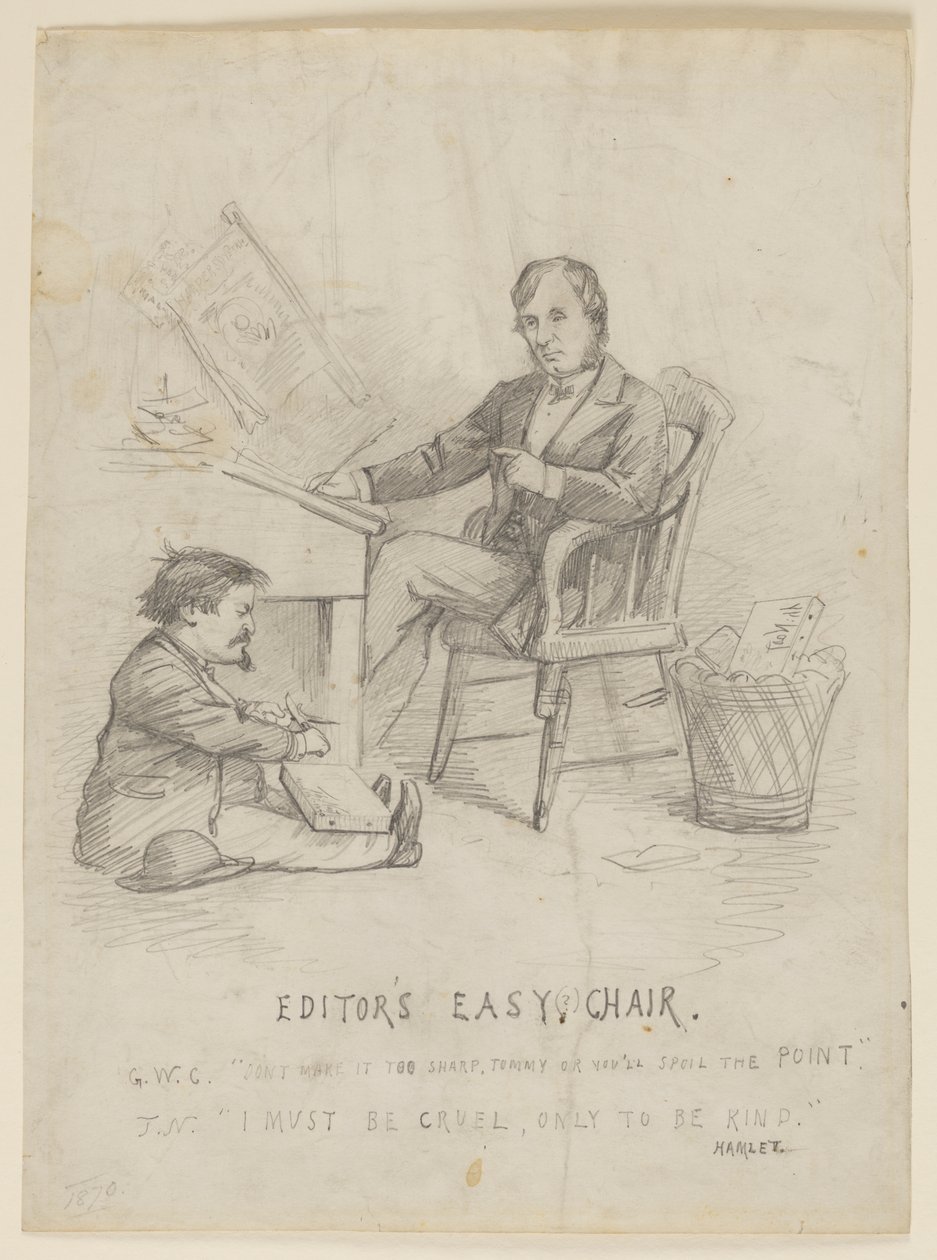 Karikatür Çalışması, "Editörün Kolay Koltuğu" by Thomas Nast