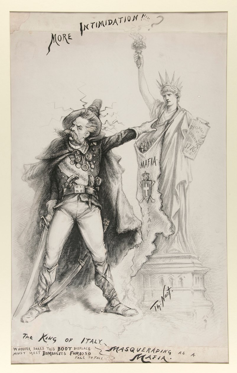 Mafya kılığına giren İtalya Kralı by Thomas Nast