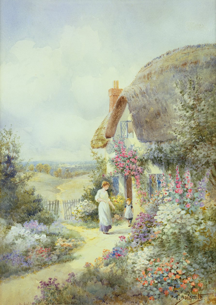 Bir Kulübe Bahçesi, Dorset (kağıt üzerine suluboya) by Thomas Noelsmith