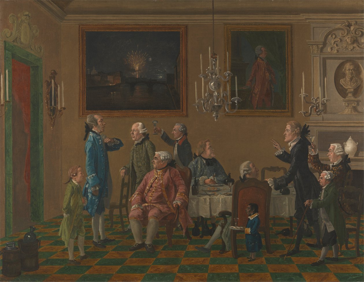 İngiliz Beyefendiler, Sir Horace Mann'ın Floransa'daki Evinde by Thomas Patch