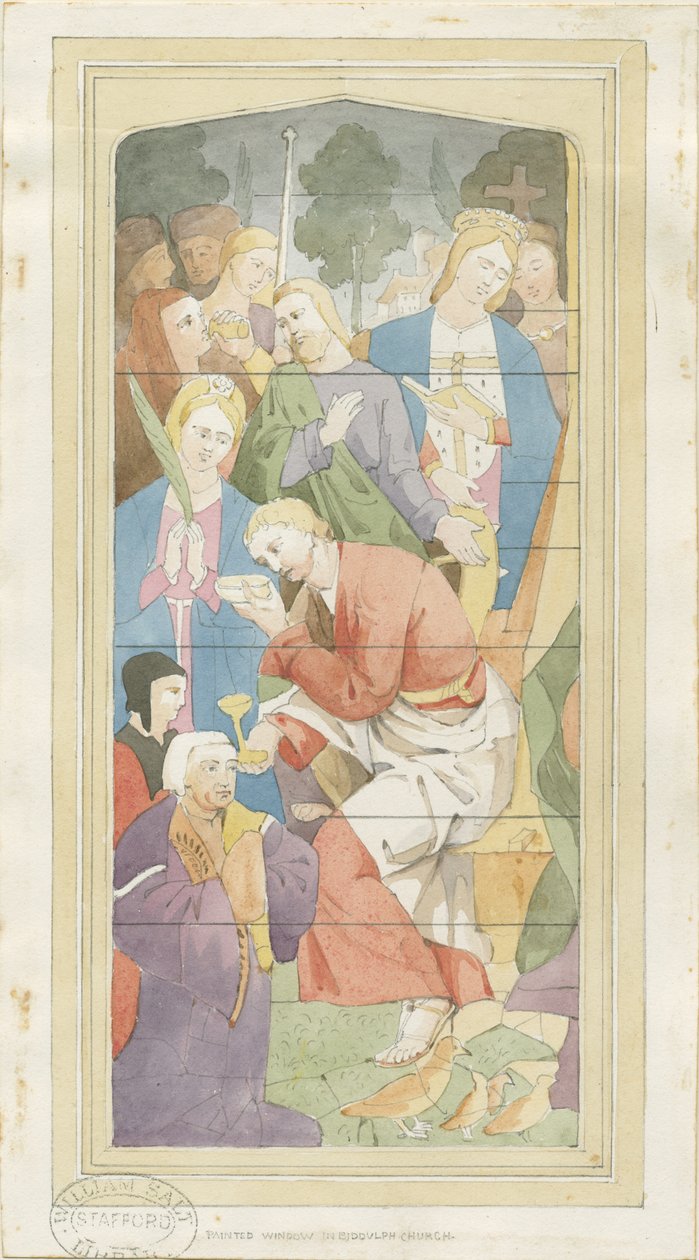 Biddulph (Yeni) Kilisesi - sulu boya boyama, nd [?1837] (resim) by Thomas Peploe Wood