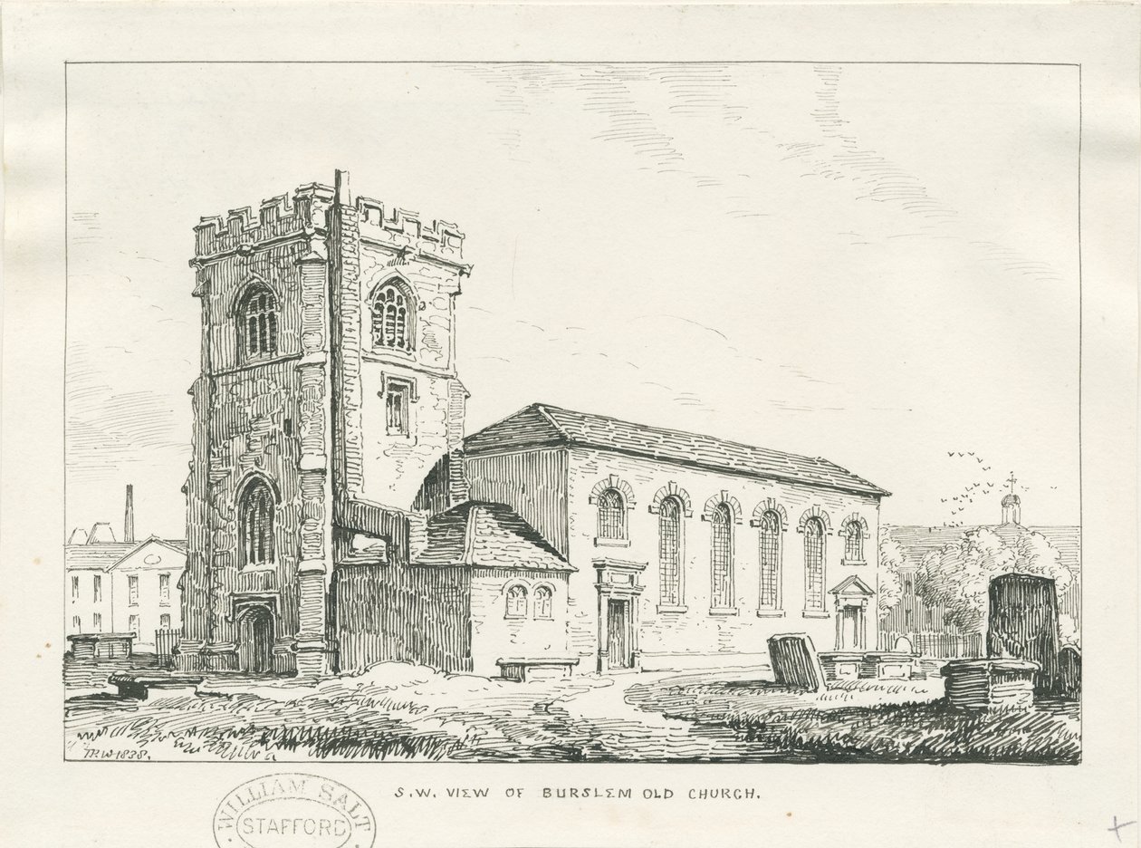 Burslem - St. John Kilisesi: karakalem by Thomas Peploe Wood
