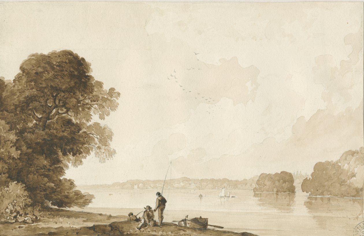 Chillington Park - Havuz: sepya çizimi, nd [1837-1838] (çizim) by Thomas Peploe Wood