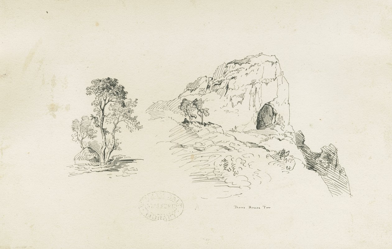 Dovedale - manzara: kalem ve mürekkeple çizim, nd [1817-1845] (çizim) by Thomas Peploe Wood