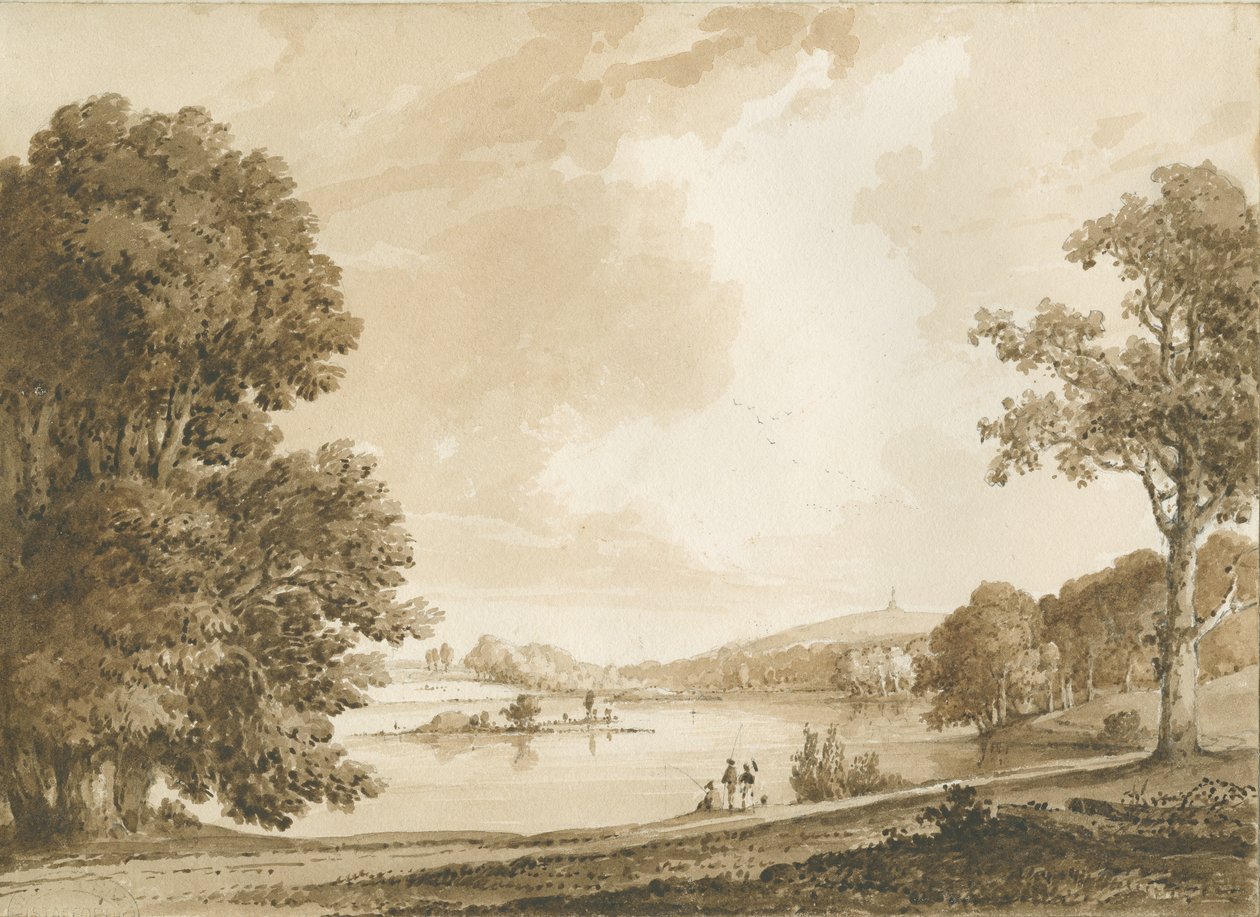 Hanford Kilisesi: sepya yıkama çizimi, nd [19. yüzyıl] (çizim) by Thomas Peploe Wood