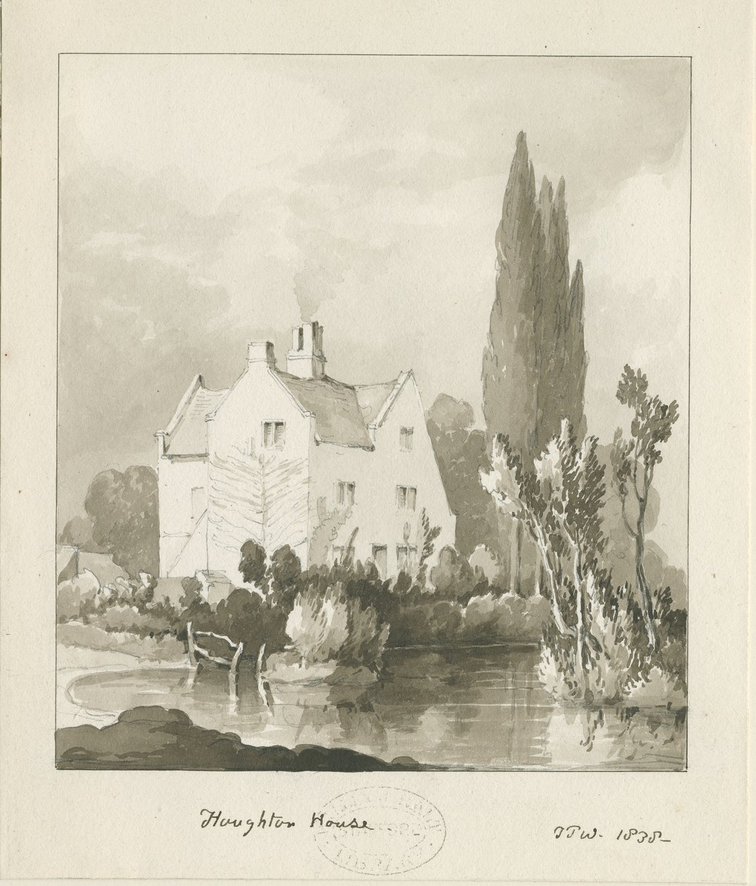 Haughton - Ev: sepya yıkama çizimi by Thomas Peploe Wood
