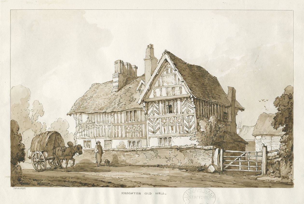 Haughton - Eski Salon: sepya çizimi, 1838 by Thomas Peploe Wood