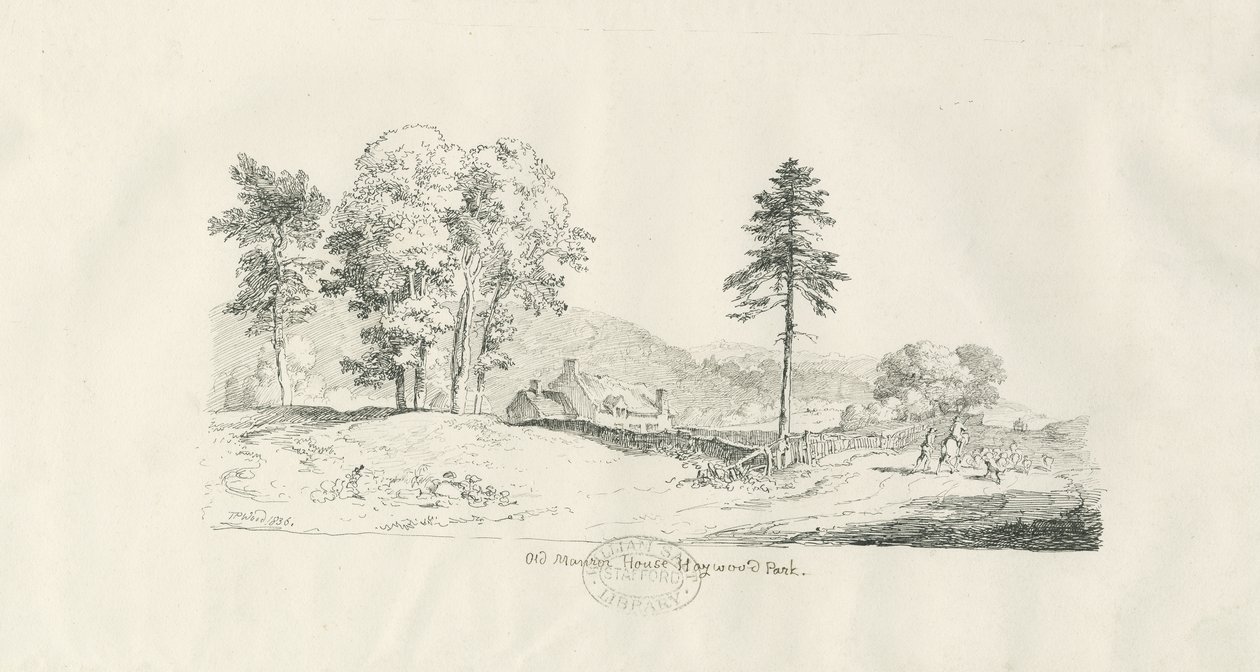 Haywood Park - Old Manor House: kalem ve mürekkeple çizim by Thomas Peploe Wood