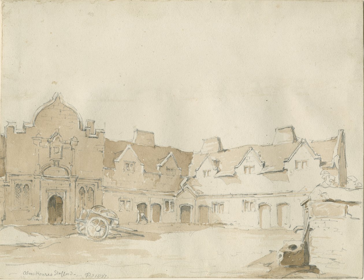Stafford - Sadaka Evleri: karakalem, 1837 by Thomas Peploe Wood