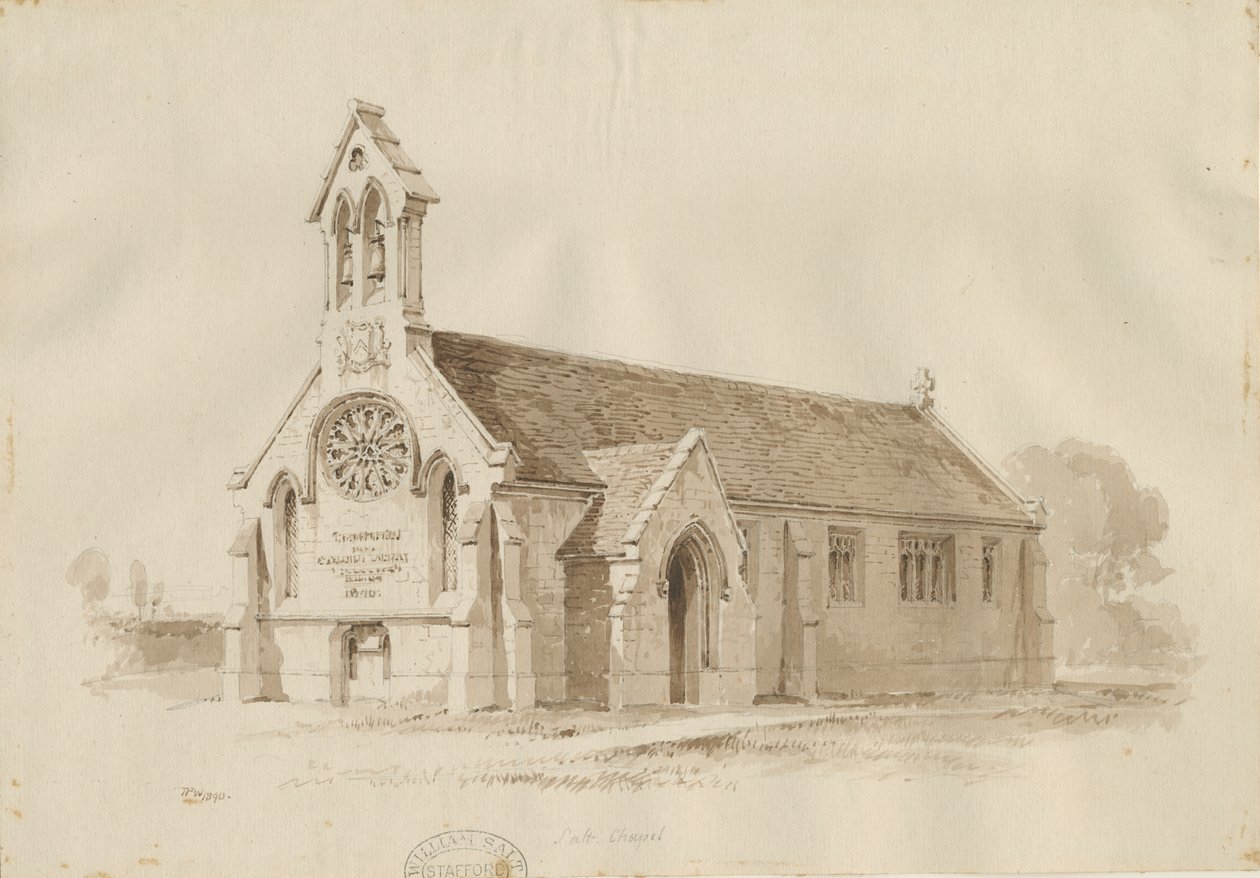 Stafford - Tuz Şapeli [St. James"]: kalem ve yıkama çizimi, 1840 by Thomas Peploe Wood