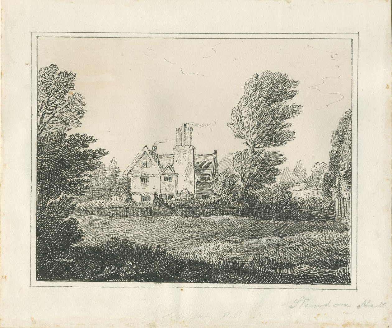 Standon Hall: kalem ve mürekkeple çizim ve [?19. yüzyılın ortaları] (çizim) by Thomas Peploe Wood