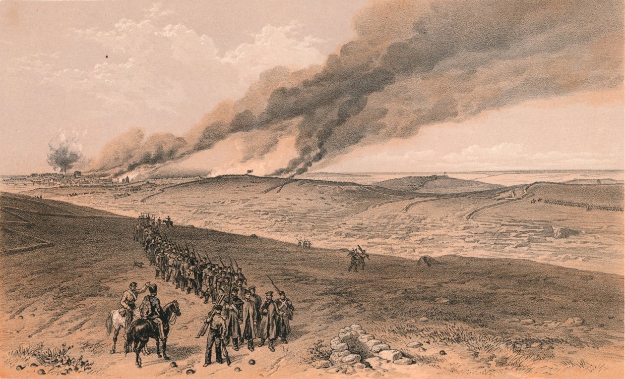 İngiliz Sağ Saldırısının Redan ve Gelişmiş Siperleri, 1856 by Thomas Picken