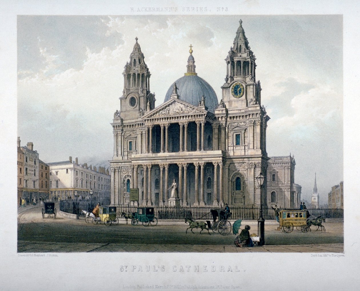 St Paul Katedrali, Londra Şehri, 1851 by Thomas Picken