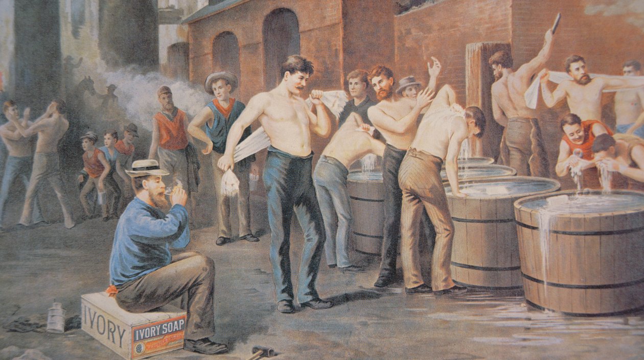 Fildişi Sabun reklamı, c.1890 (renkli lito) by Thomas Pollock (after) Anschutz