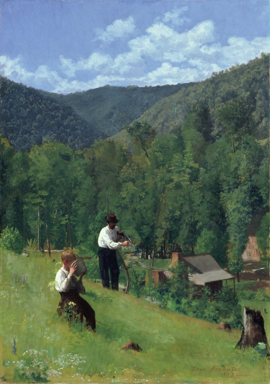 Hasat Sırasında Çiftçi ve Oğlu, 1879 by Thomas Pollock Anschutz