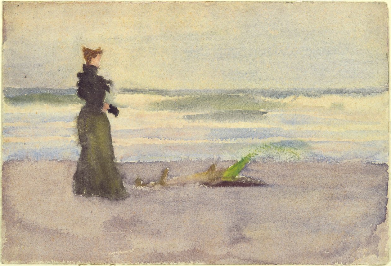 Sahilde kadın by Thomas Pollock Anshutz