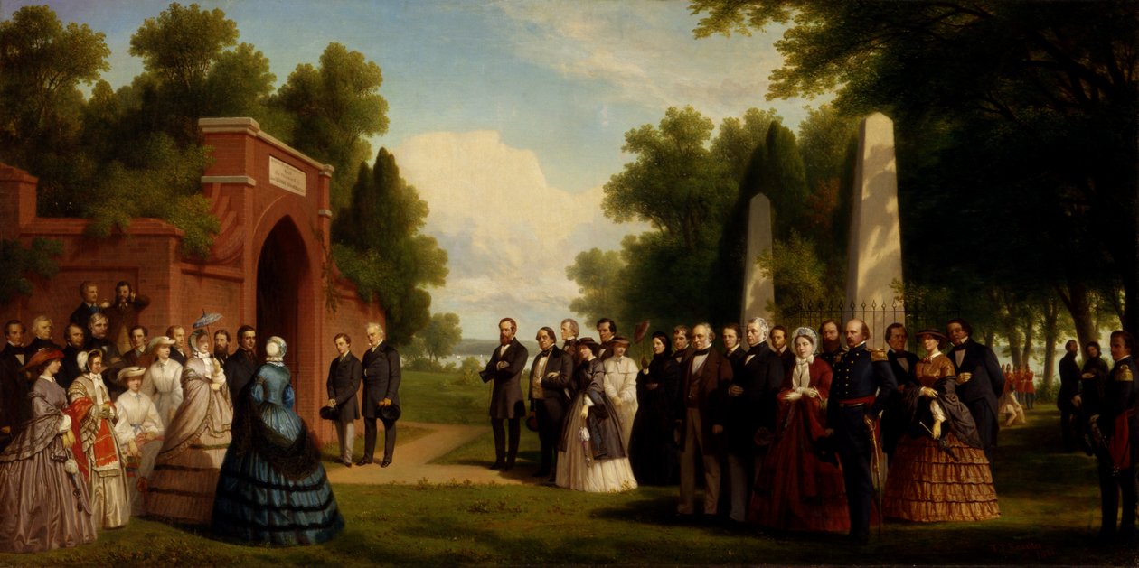 Galler Prensi, Başkan Buchanan ve Devlet Adamlarının Washington Mezarını Ziyareti..., 1861 by Thomas Pritchard Rossiter