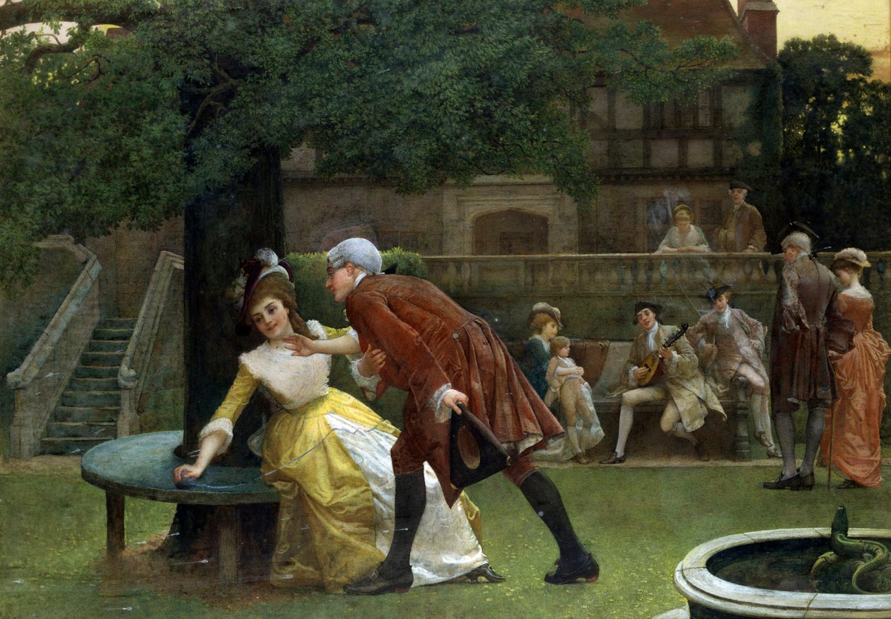 Arapsaçının sonu. Bir kadın bir erkeğin teklifini reddediyor. 1890. Thomas Reynolds Lamont (1826-1898) tarafından yapılmıştır. Özel koleksiyon. by Thomas Reynolds Lamont