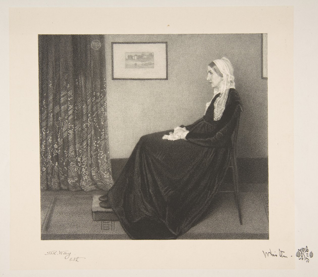 Gri ve Siyah Düzenleme: Sanatçının Annesinin Portresi, 1892. by Thomas Robert Way