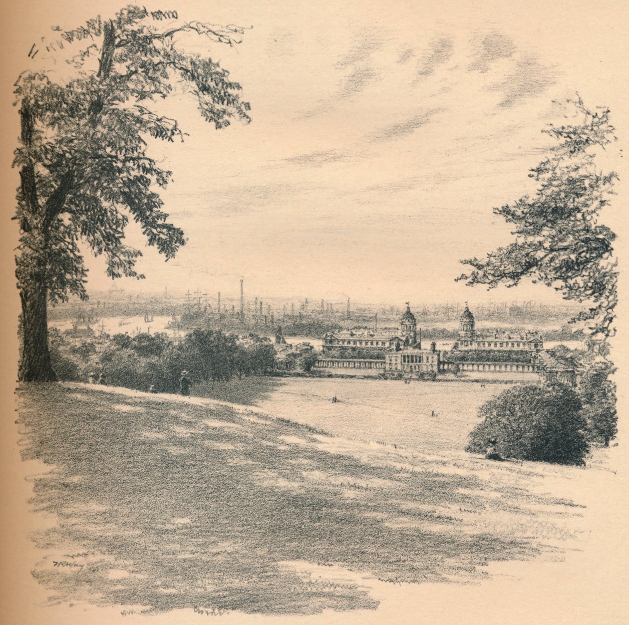 Gözlemevi Tepesinden Greenwich Sarayı, 1902 by Thomas Robert Way