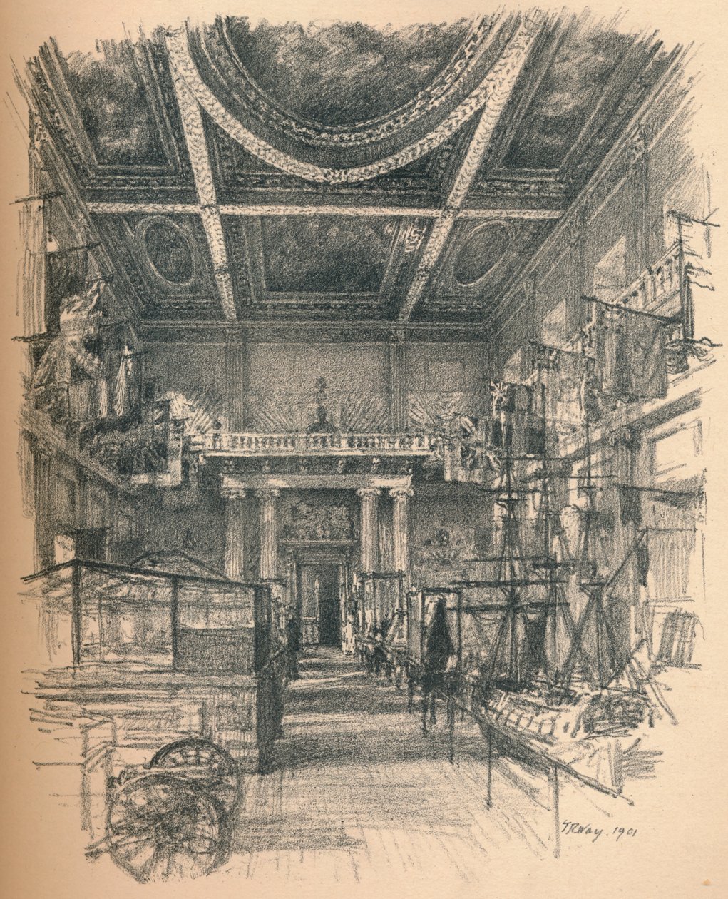 Ziyafet Salonunun İçi, Whitehall Sarayı, 1902 by Thomas Robert Way