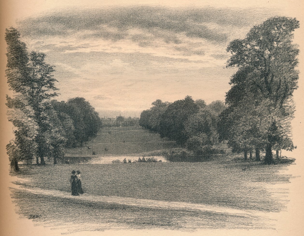 Vista, Kensington Sarayı, 1902 by Thomas Robert Way