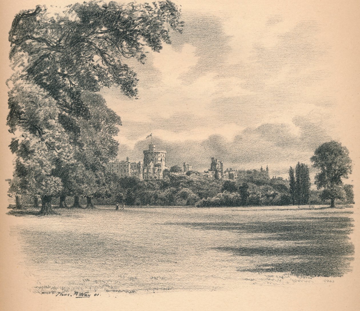 Ana Parktan Windsor Kalesi, 1902 by Thomas Robert Way