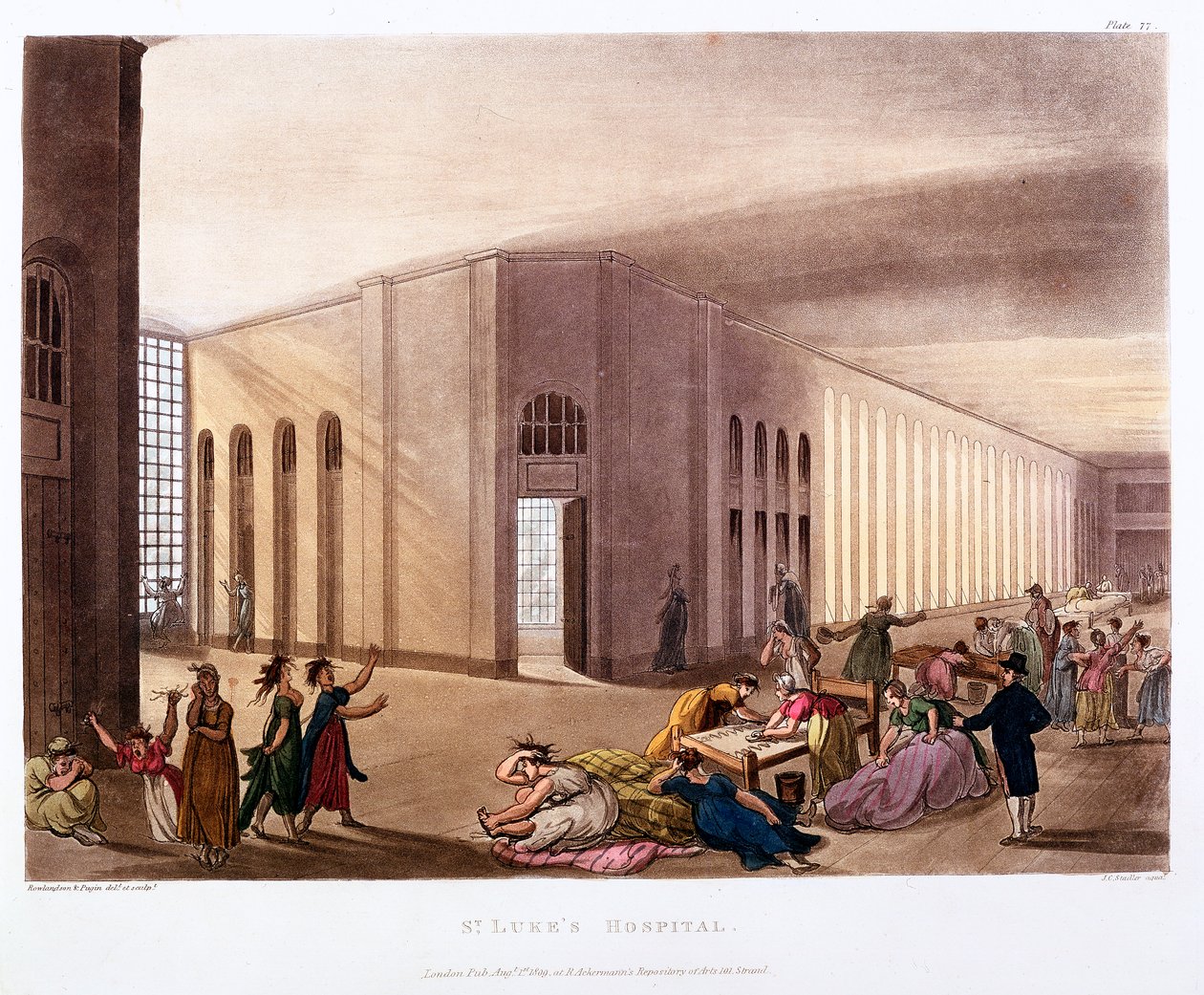 St Luke's Hastanesi, Old Street, Londra, 1808-1811 by Thomas Rowlandson, Augustus Charles Pugin