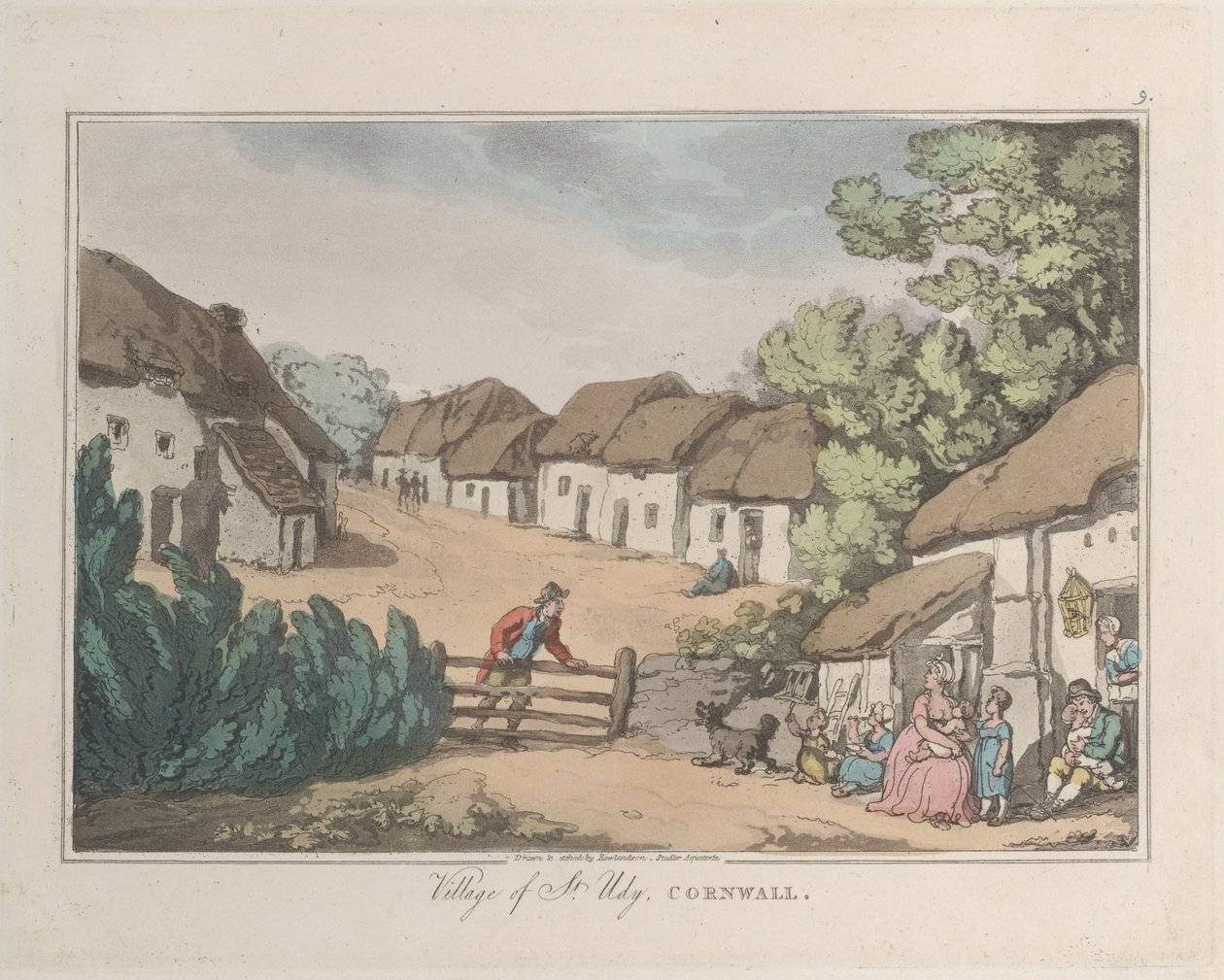Village of St. Udy, Cornwall, Sketches from Nature, 1822., 1822. Yaratıcılar: Thomas Rowlandson, Joseph Constantine Stadler. by ThomasThomas Rowlandson, Joseph Constantine Stadler Thomas Rowlandson, Joseph Constantine Stadler