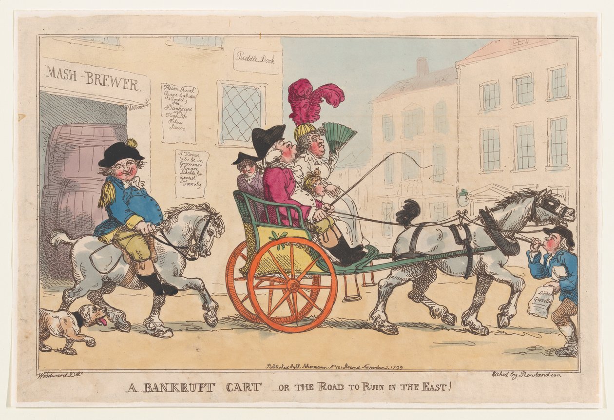 İflas Arabası veya Doğuda Yıkım Yolu!, 5 Kasım 1799., 5 Kasım 1799. by Thomas Rowlandson