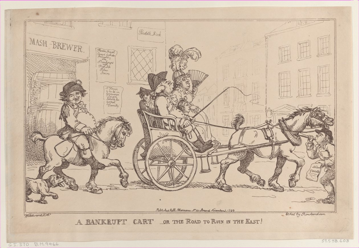 İflas Arabası veya Doğuda Yıkım Yolu!, 5 Kasım 1799., 5 Kasım 1799. by Thomas Rowlandson